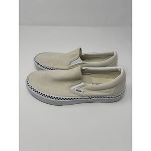 Vans Cream Color Slip-On Sneakers US Men 6, US‎ Women 7.5 - Lightly Worn, No Box